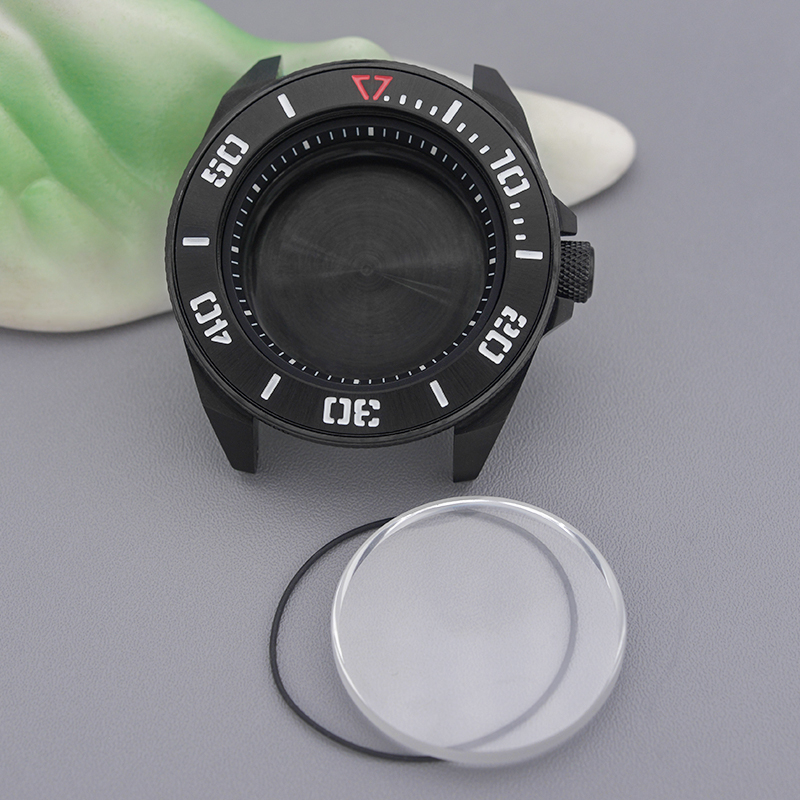 Citizen Watch Tsuyosa - NH35ムーブメント対応、NH34/NH35/NH36/4R35/7S26ムーブメント対応、28.5mm文字盤、サファイアクリスタル、ブラックPVD仕上げのMod NH35ケース、サムライキング風腕時計ケース