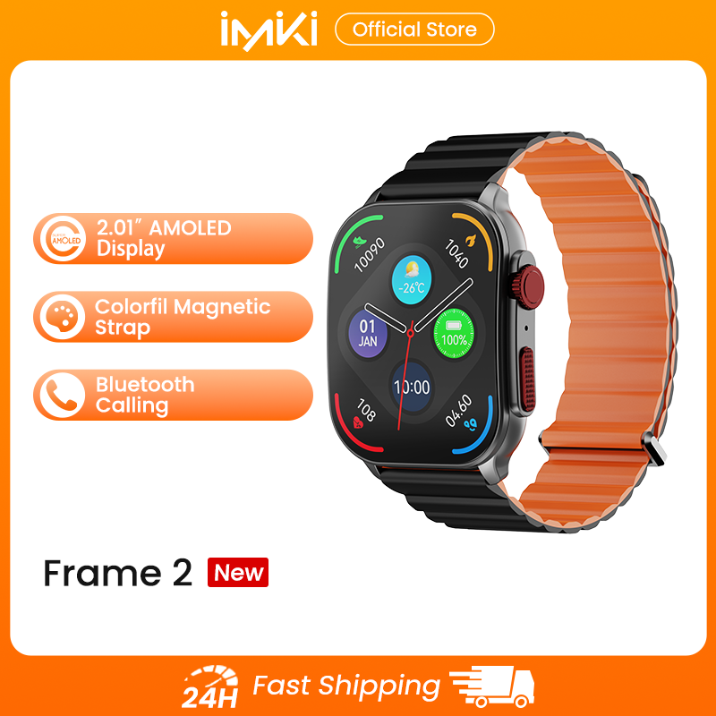 Smartwatch Health Watches - IMIKI フレーム 2 磁気スタープスマートウォッチ 2.01 インチ