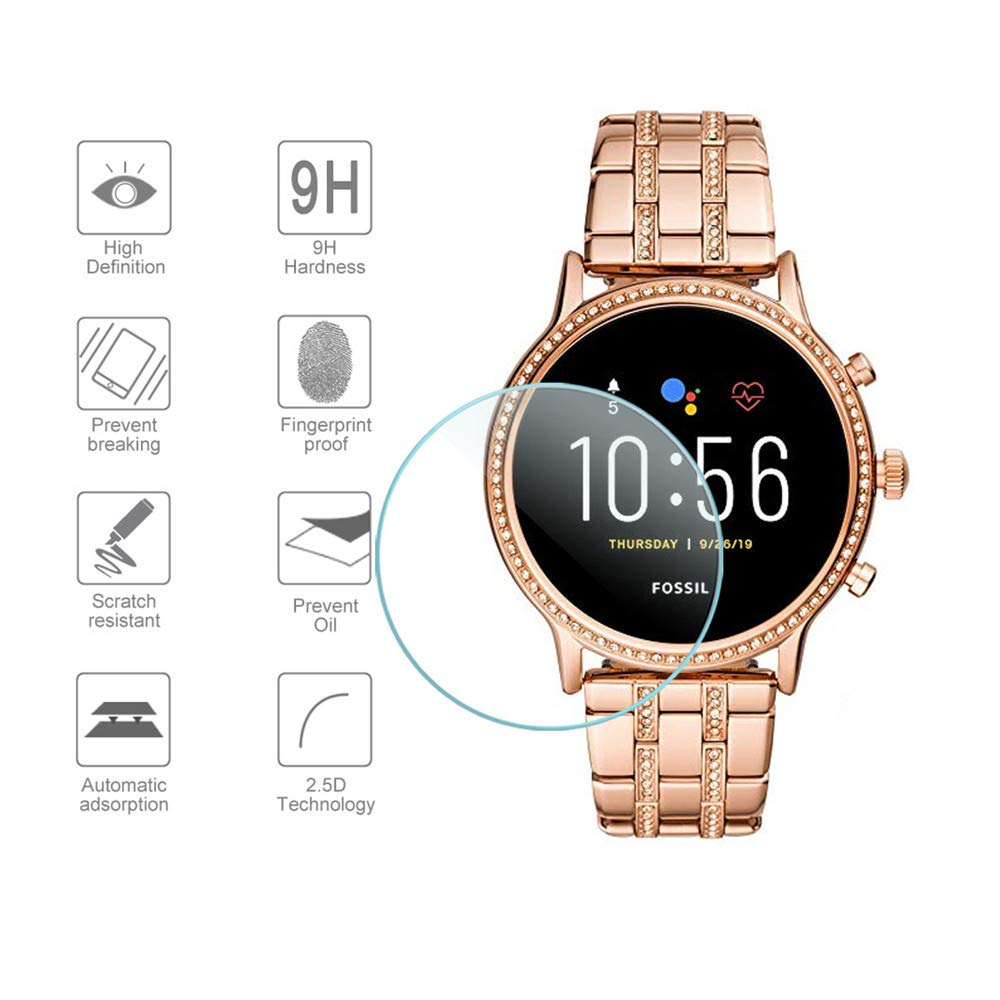 Fossil Watches Smartwatch Gen 6 - 6用スクリーンプロテクター,マスク用強化ガラス,スマートウォッチ用保護フィルム,5, 42mm, 44mm, 2個
