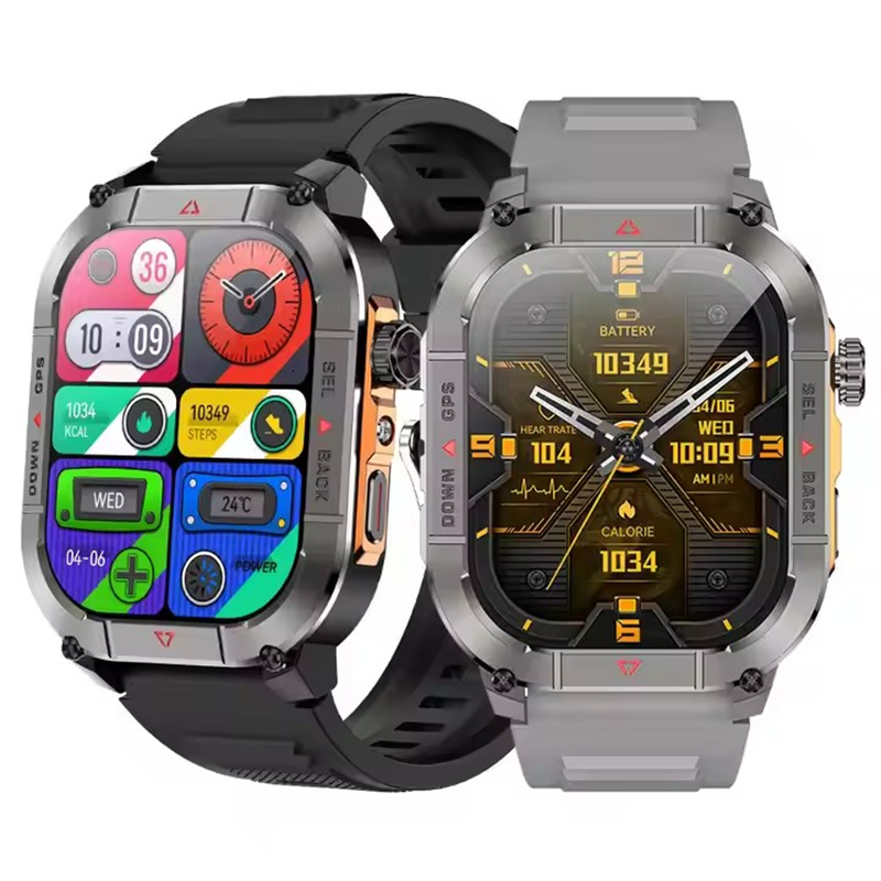 Smartwatch Health Watches - 新型HK84メンズスマートウォッチ AMOLED アウトドアGPSスポーツ測位コンパス フィットネストラッカー BT通話 健康管理スマートウォッチ