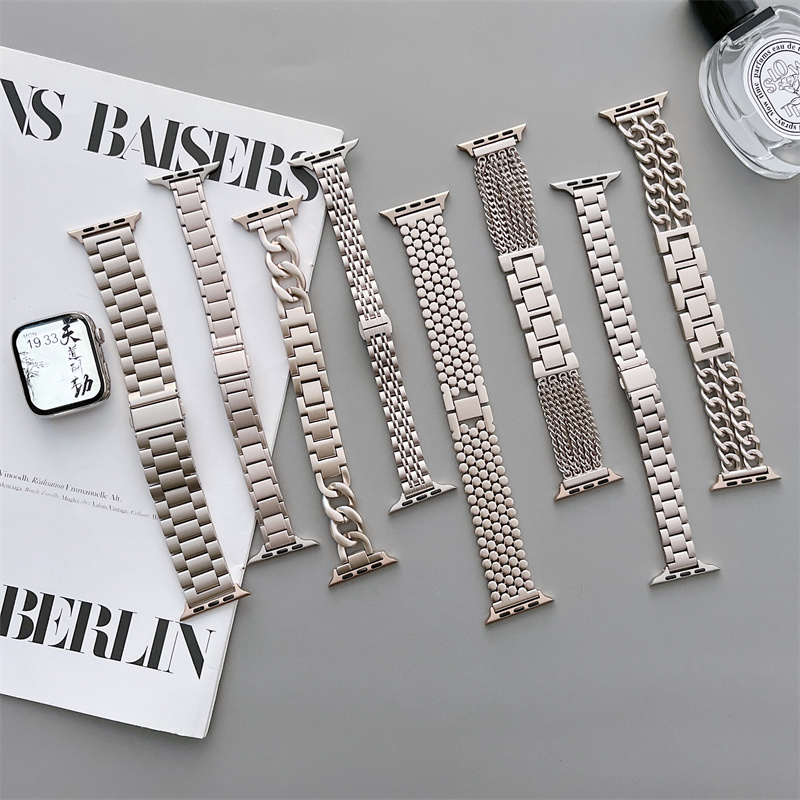 Smartwatch Luxury Watches For Women - スターライトバンドappleの時計8/超49ミリメートル40ミリメートル41ミリメートル45ミリメートル44ミリメートル42/38ミリメートルステンレス鋼ブレスレットiwatchセリエ7 6 5 4 3 seストラップ