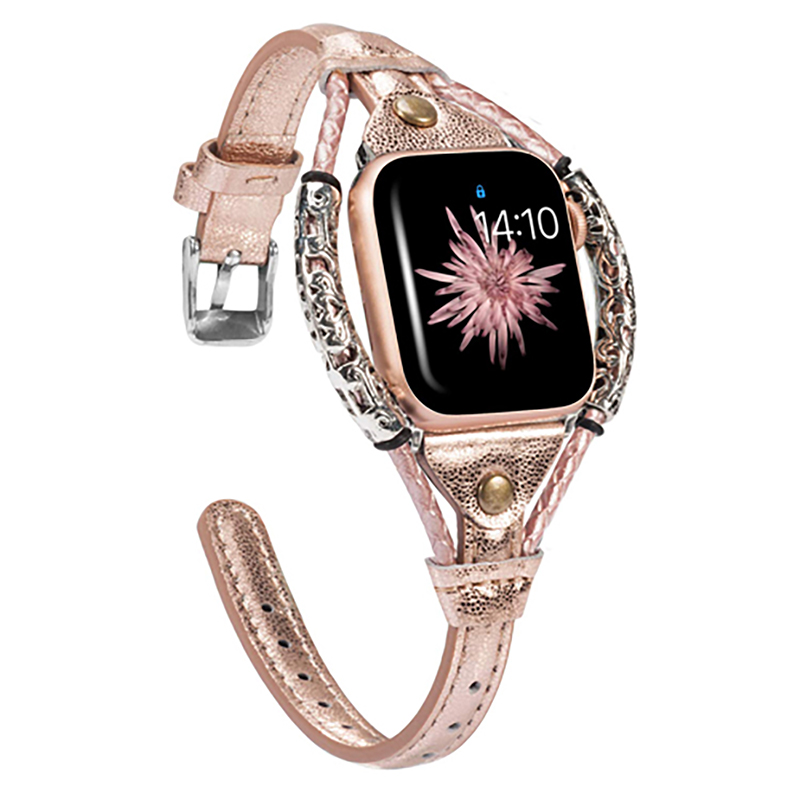 Smartwatch Luxury Watches For Women - アップルウォッチ用本革ストラップ,40mm,44mm,49mm,38mm,42mm,高級ブレスレット,iwatchシリーズ8,7,6,5,4,3,se,41mm,45mm