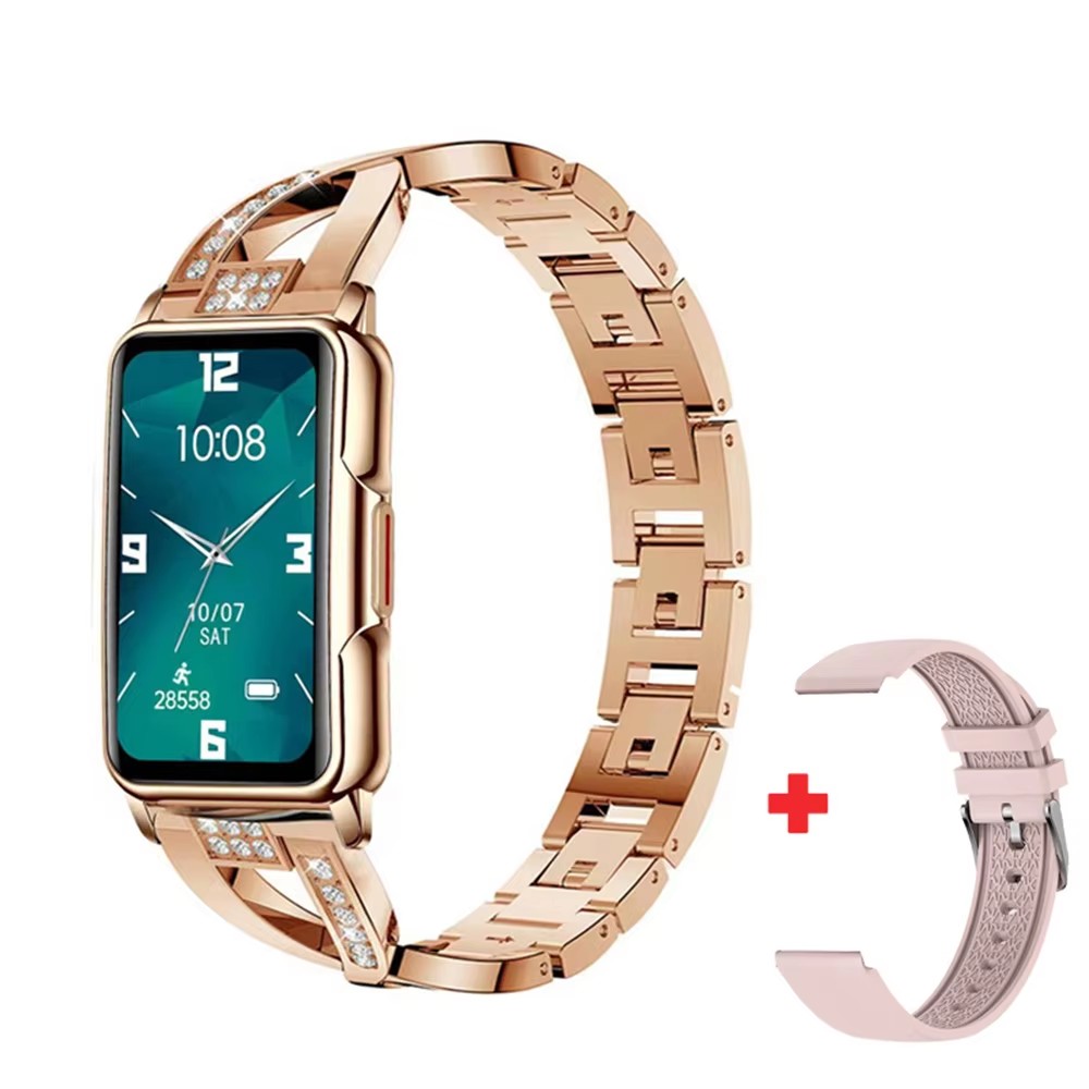 Smartwatch Luxury Watches For Women - レディーススマートウォッチ女性高級ダイヤモンド腕時計心拍数モニターフィットネストラッカースマートウォッチ Android IOS 電話用