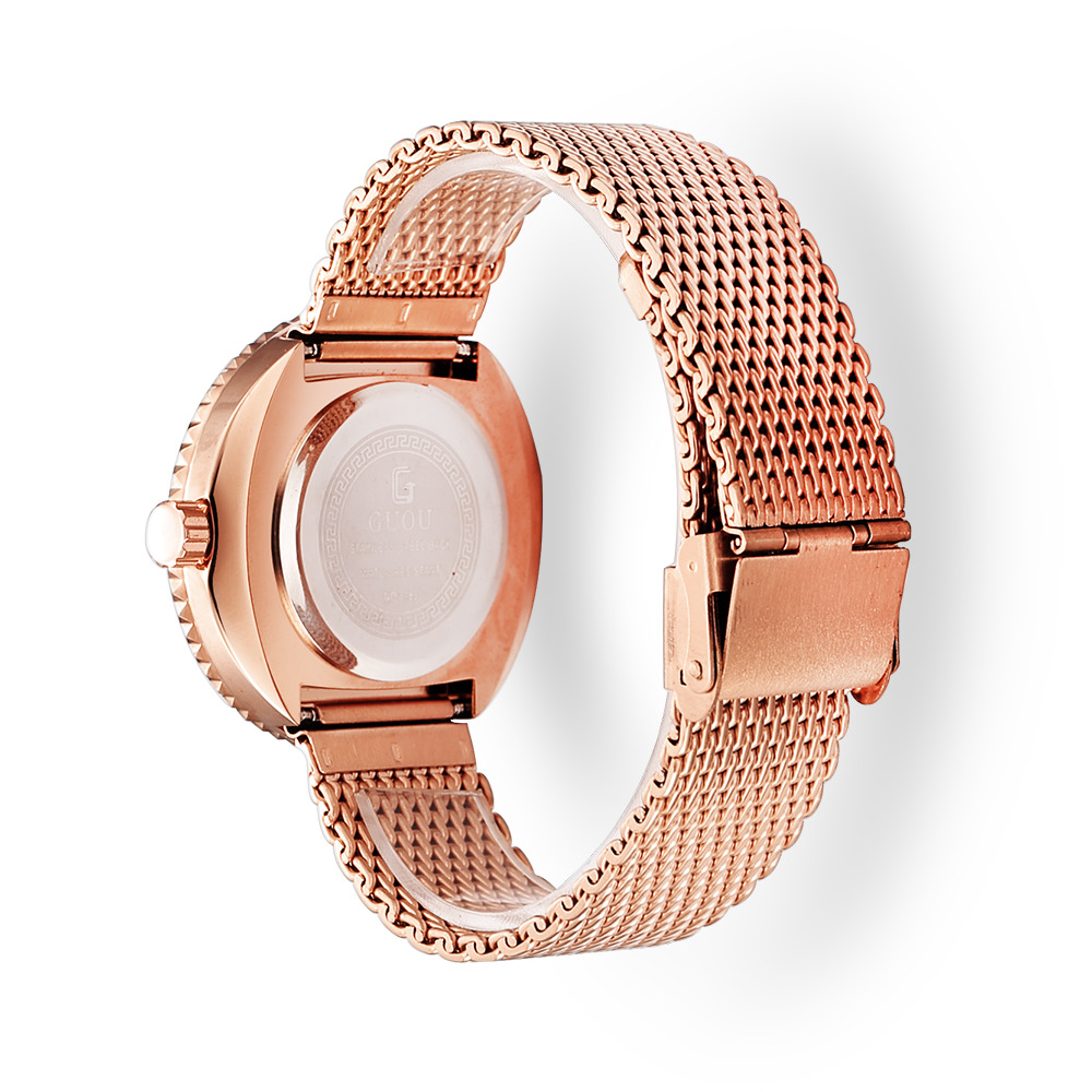 Guou-シンプルなメッシュ,レトロスタイル,ラインストーン - Mesh Stainless Strap のレビューと価格