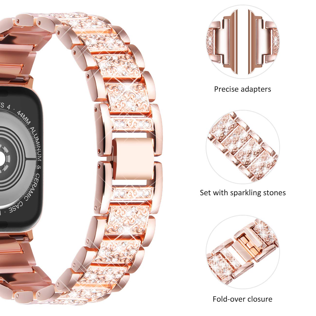アップルウォッチ用メタルブレスレット,ダイヤモンド,iwat - Smartwatch Luxury Watches For Women のレビューと価格
