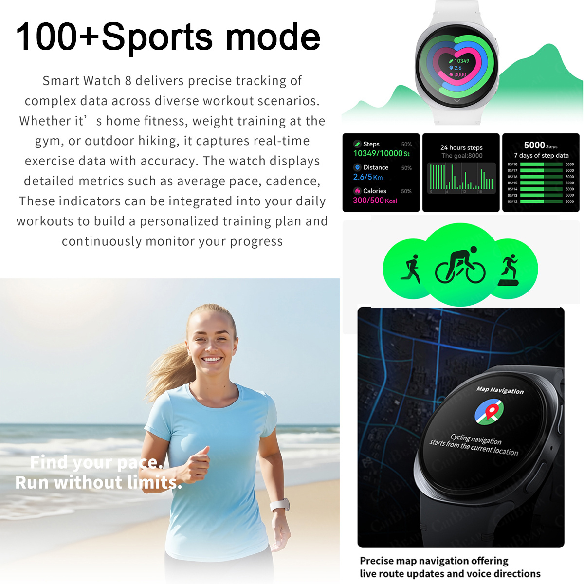 2026年新型腕時計 8ミニGPSトラッキングスマートウォッ - Smartwatch Watches Price のレビューと価格