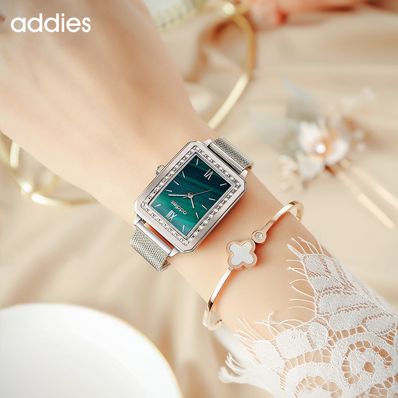 ADDIES ファッションクォーツ女性腕時計新しい高級ゴール - Mesh Stainless Strap のレビューと価格