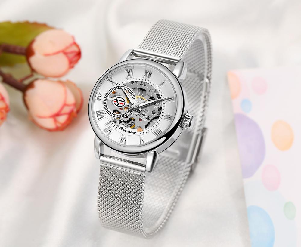 女性の機械式および自動巻き腕時計,ファッショナブル,腕時計, - Mesh Stainless Strap のレビューと価格