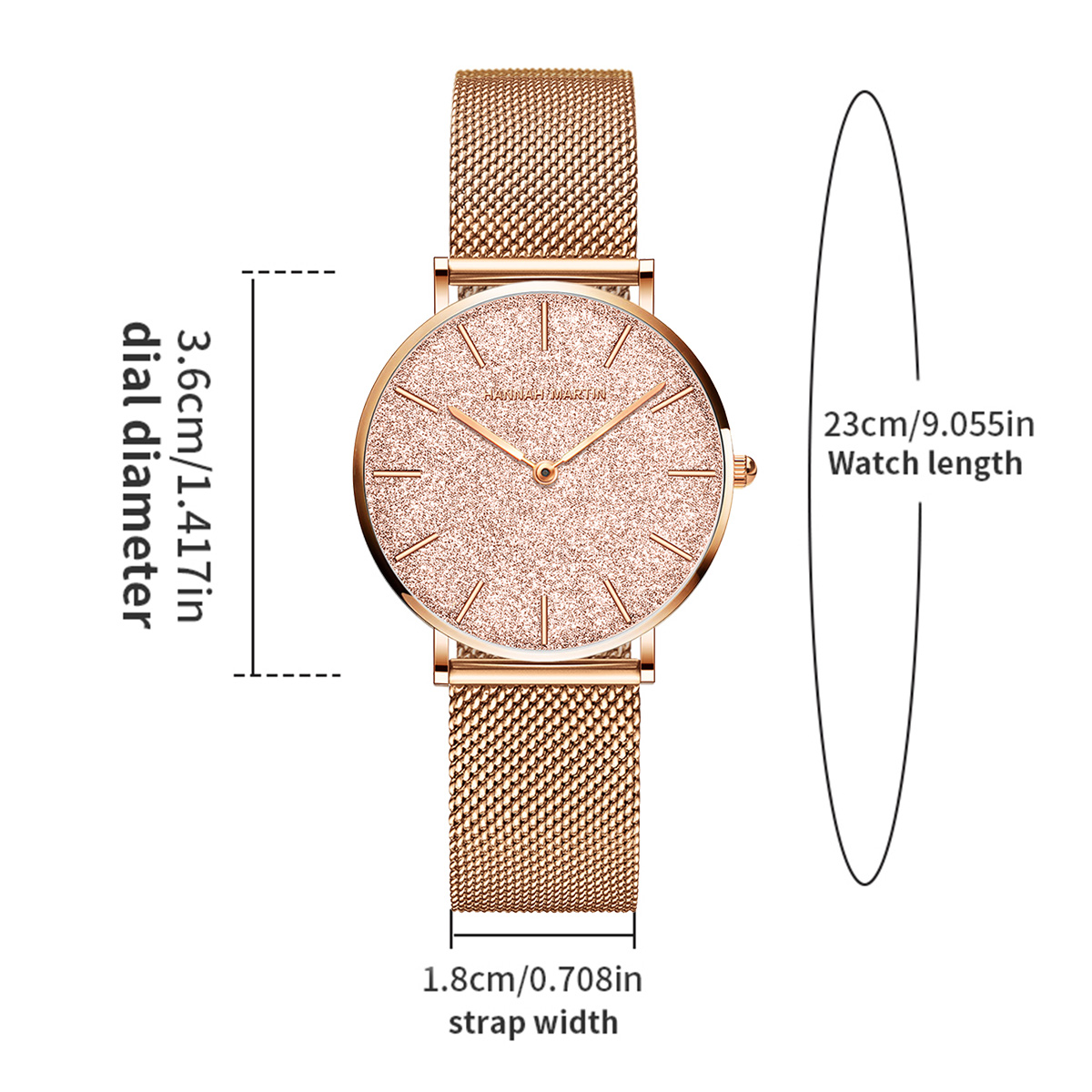 ハンナ・マーティン 高級レディース腕時計 日本オリジナルクォ - Mesh Stainless Strap のレビューと価格
