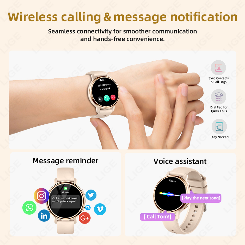 2026 LIGE 女性スマートウォッチ高級 1.26 イン - Smartwatch Luxury Watches For Women のレビューと価格
