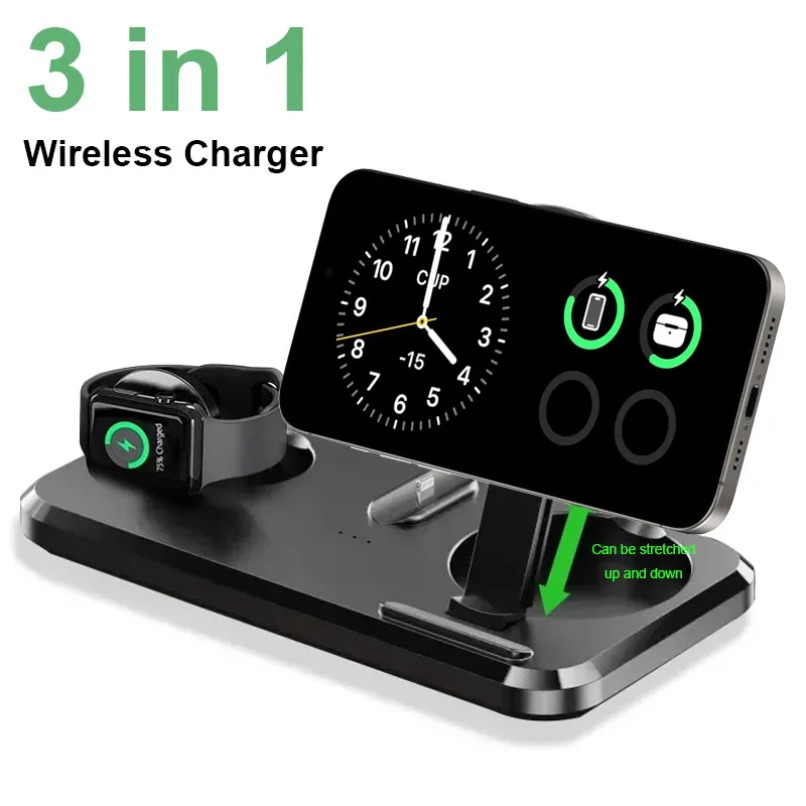 3 in 1 ワイヤレス充電パッド、携帯電話、時計、イヤホン - Smartwatch Phone Watches のレビューと価格
