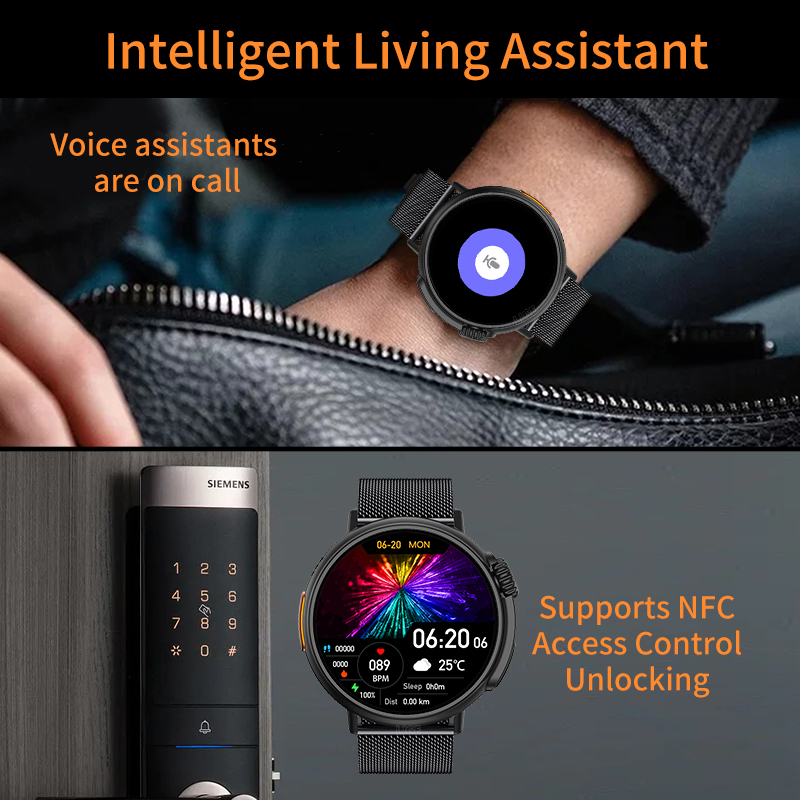新しい NFC 高級軍事女性スマートウォッチ健康モニターフィ - Smartwatch Luxury Watches For Women のレビューと価格