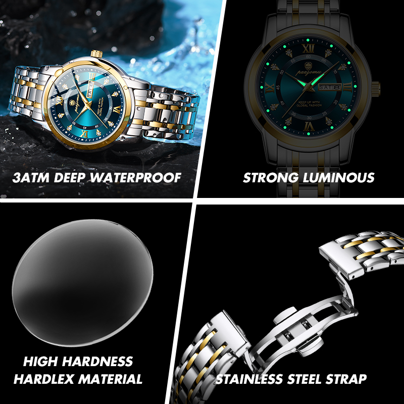PAAZOMU 腕時計メンズレディースダイヤモンドビジネスド - Smartwatch Watches Price のレビューと価格