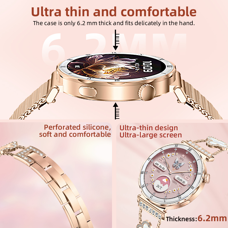 LIGE音声通話スマートウォッチ ファッションダイヤモンドレ - Smartwatch Luxury Watches For Women のレビューと価格