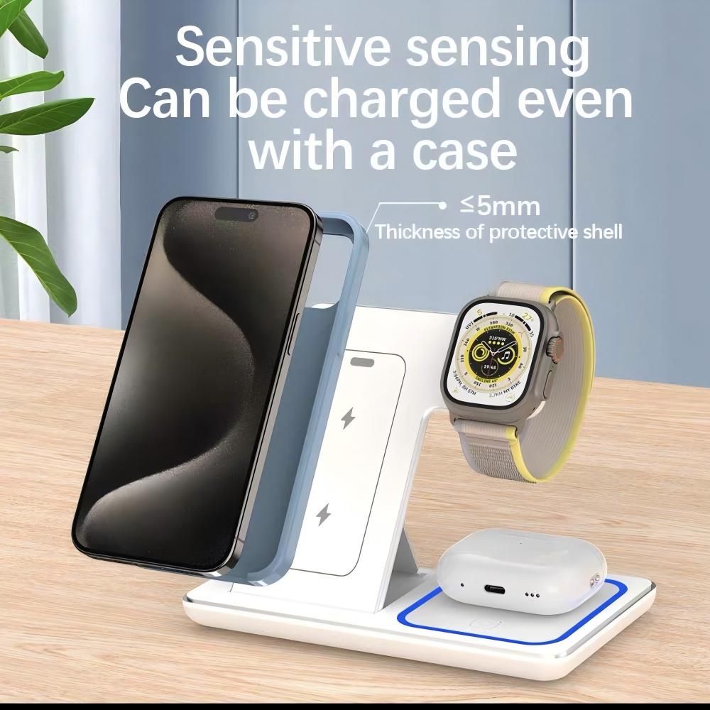 ワイヤレス充電器ホルダー スタンド 3 in 1 折りたたみ - Smartwatch Phone Watches のレビューと価格