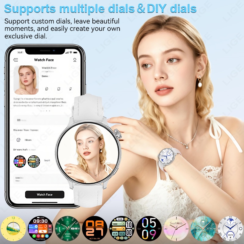 LIGE 高級女性用スマートウォッチ 1.27 インチ HD - Smartwatch Luxury Watches For Women のレビューと価格