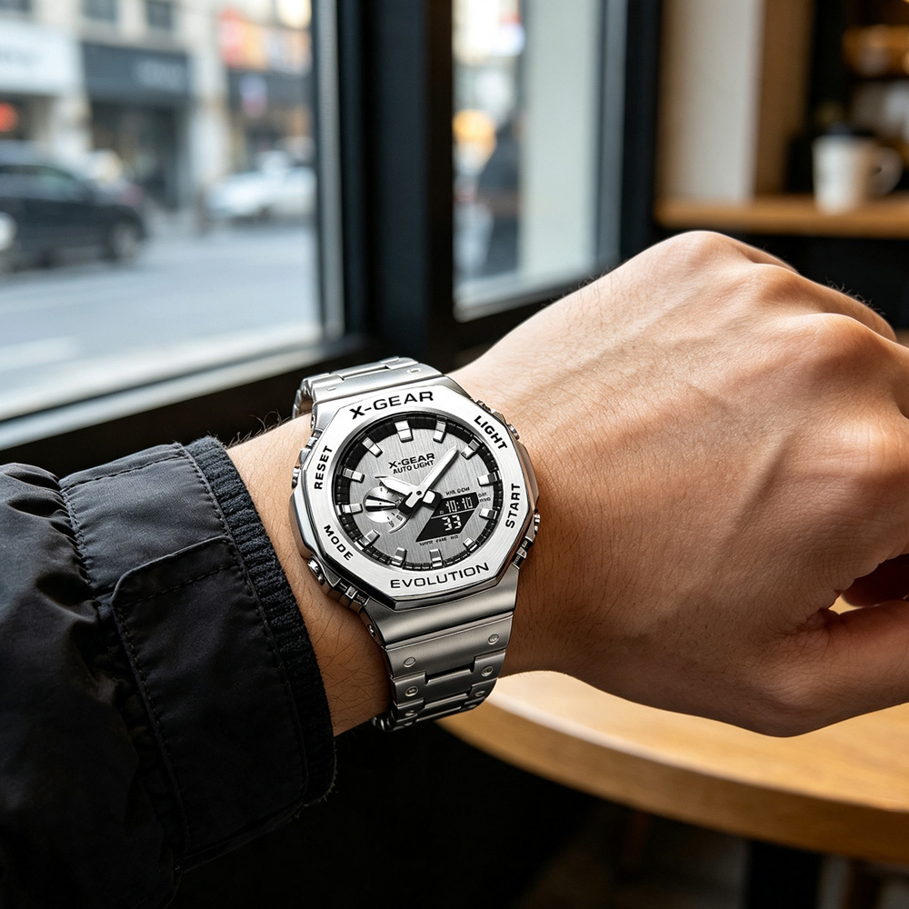 X-GEAR デュアルディスプレイデジタルスポーツウォッチ  - Smartwatch Watches Price のレビューと価格