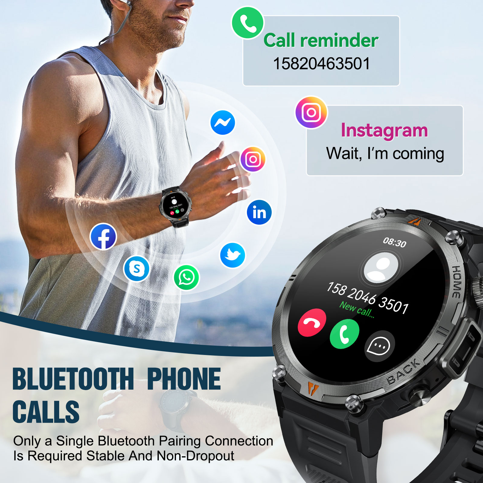 EIGIIS KE3 Bluetooth 通話スマートウォッ - Smartwatch Health Watches のレビューと価格