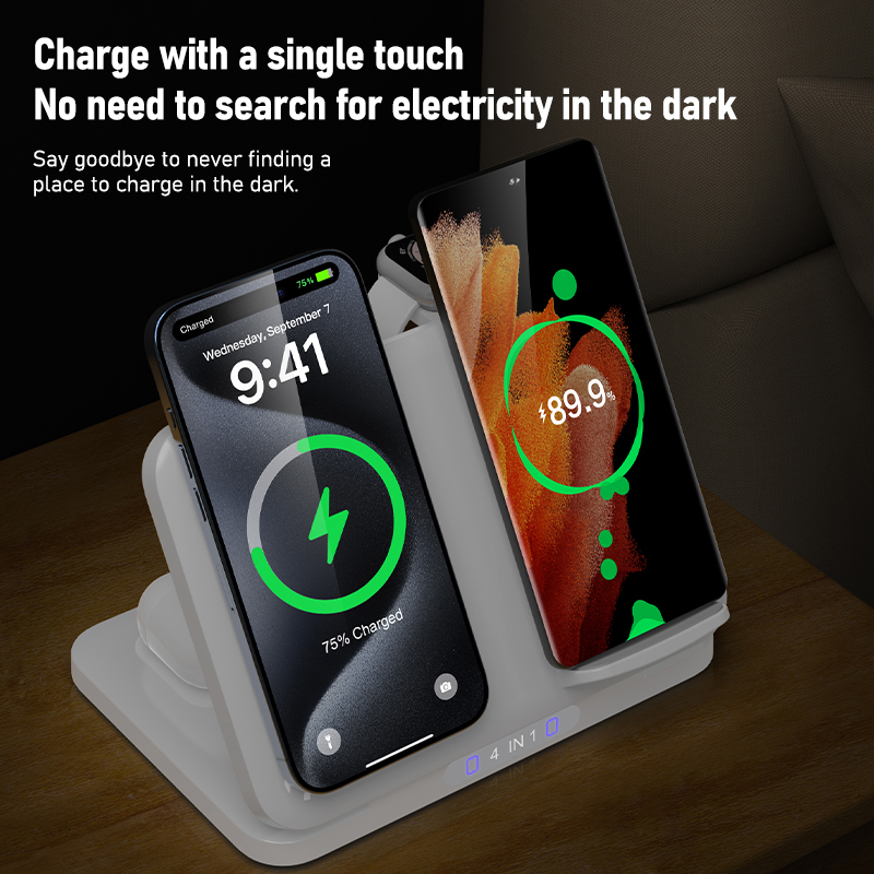 4 in 1 デュアルフォン ワイヤレス充電スタンド 磁気急 - Smartwatch Phone Watches のレビューと価格