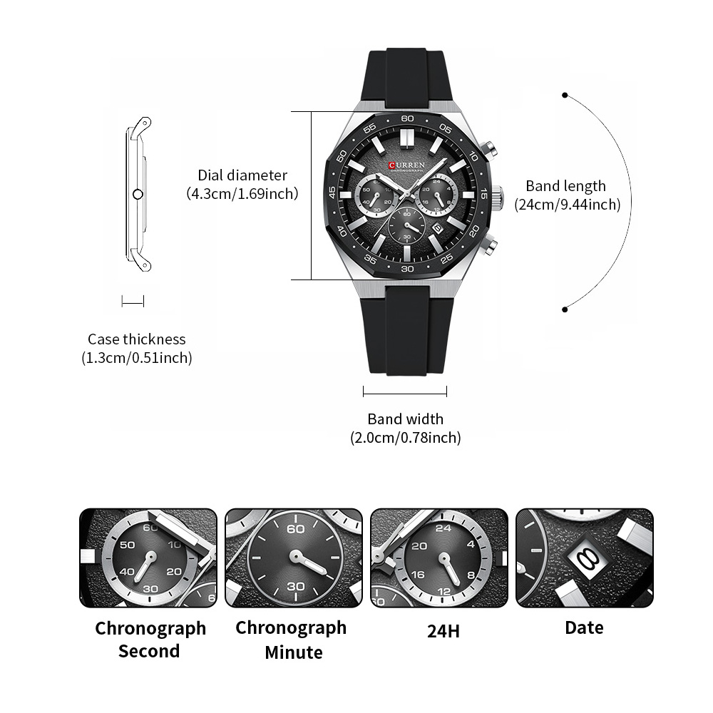 CURREN ファッションカジュアルメンズスポーツウォッチク - Analog Quartz Watch のレビューと価格