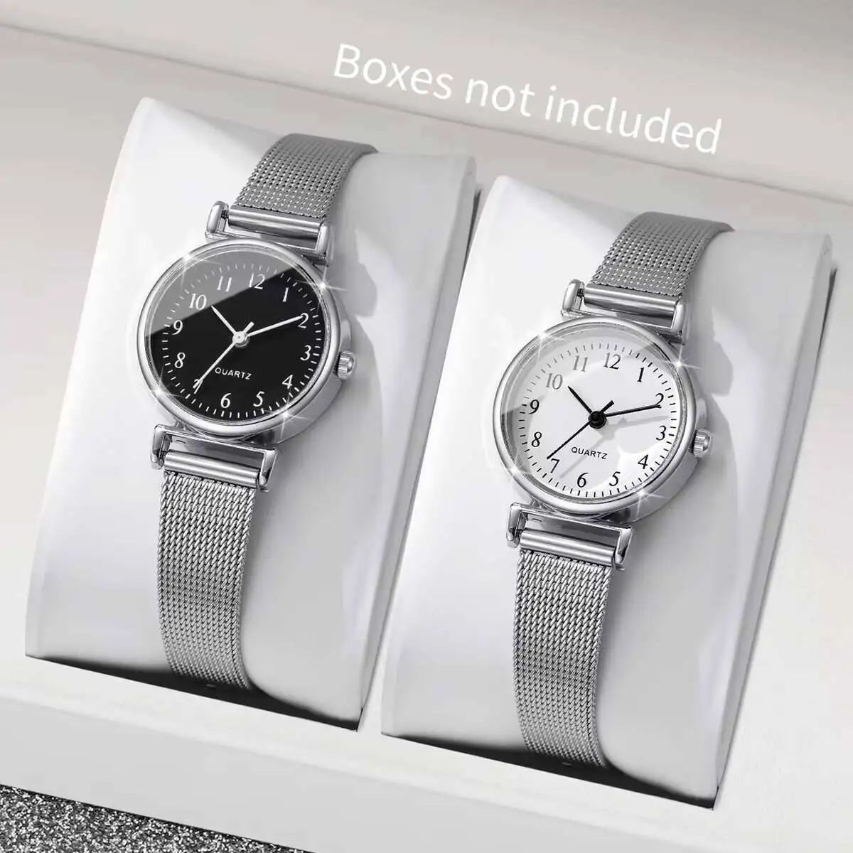 1/2 個ファッション女性用腕時計シンプルなメッシュバンドレ - Mesh Stainless Strap のレビューと価格