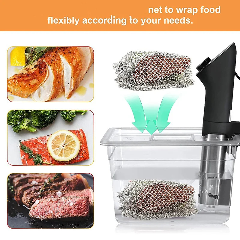 ステンレス鋼のシンク重量食品グレード真空調理メッシュ浸漬調理 - Mesh Stainless Strap のレビューと価格