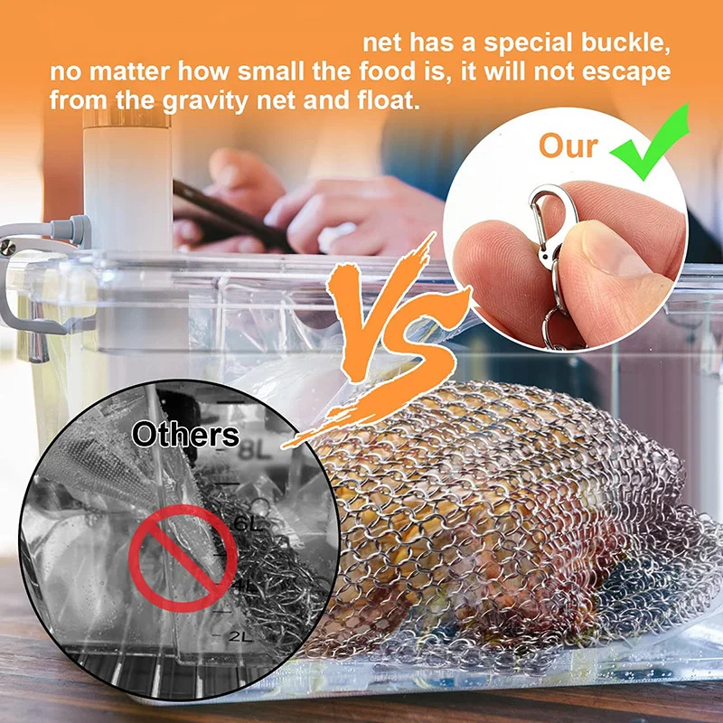 ステンレス鋼のシンク重量食品グレード真空調理メッシュ浸漬調理 - Mesh Stainless Strap のレビューと価格