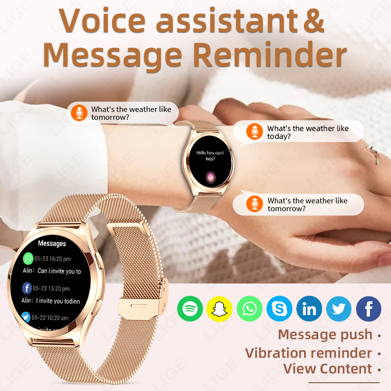 LIGE 高級スマートウォッチ女性用 1.27 インチ Bl - Smartwatch Luxury Watches For Women のレビューと価格
