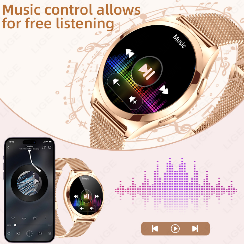 LIGE 高級スマートウォッチ女性用 1.27 インチ Bl - Smartwatch Luxury Watches For Women のレビューと価格