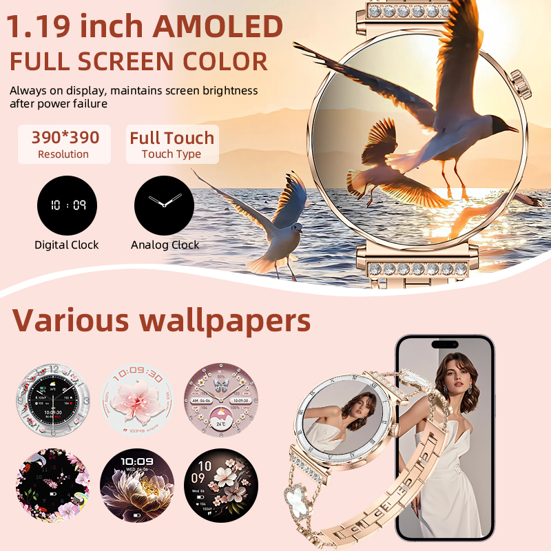LIGE 高級スマートウォッチ レディース AMOLED ス - Smartwatch Luxury Watches For Women のレビューと価格