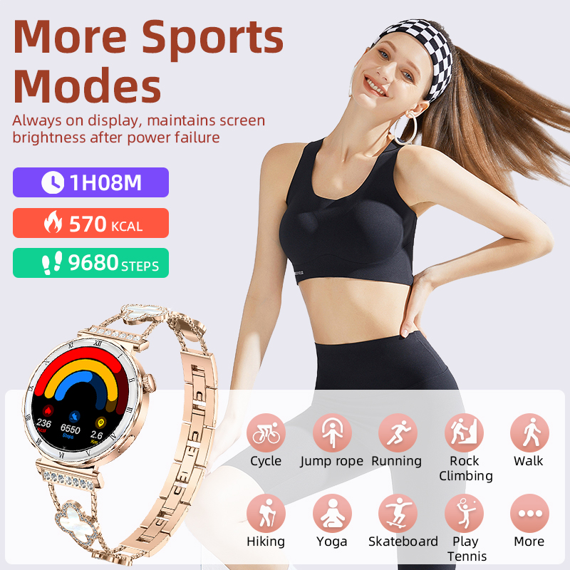 LIGE 高級スマートウォッチ レディース AMOLED ス - Smartwatch Luxury Watches For Women のレビューと価格