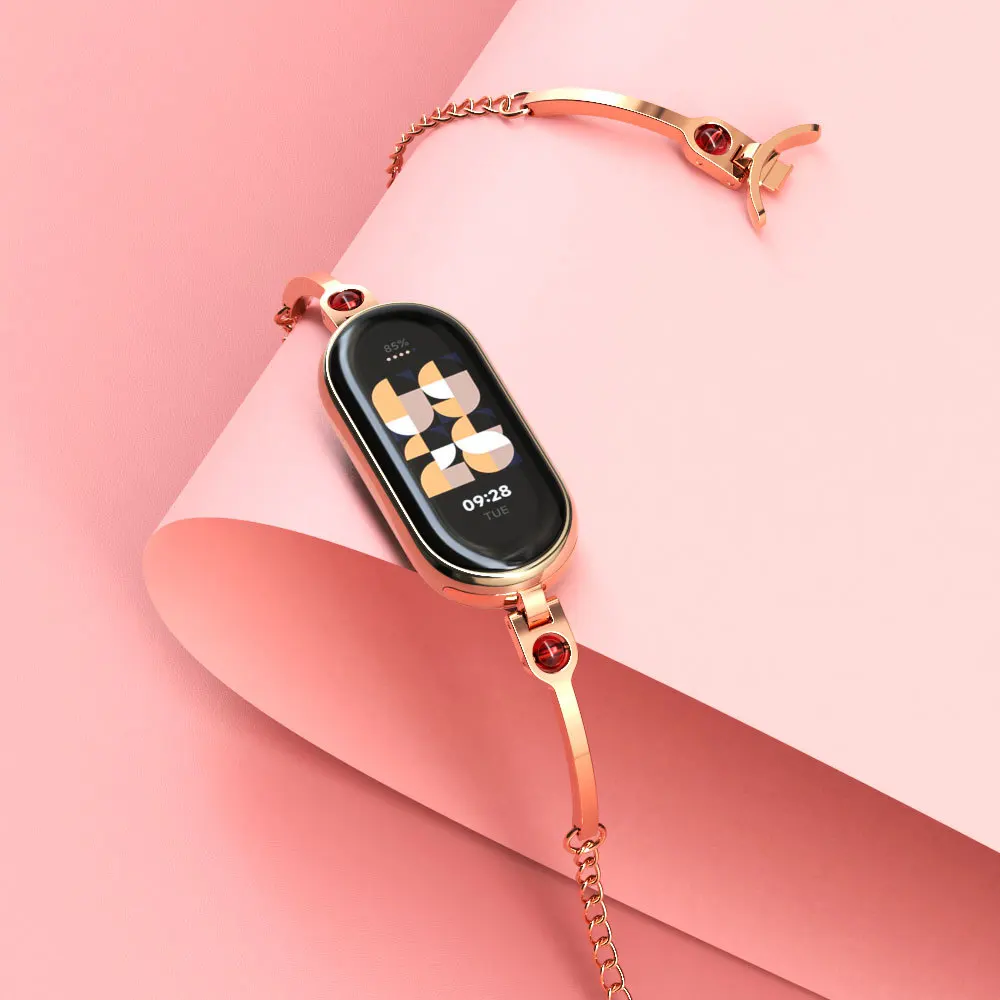 Xiaomi Mi Band 8用ステンレススチール交換スト - Smartwatch Watches Price のレビューと価格