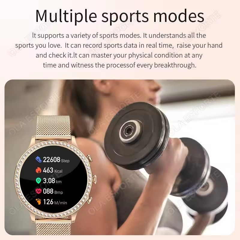 エレガントなレディーススマートウォッチ、Bluetooth通 - Smartwatch Health Watches のレビューと価格